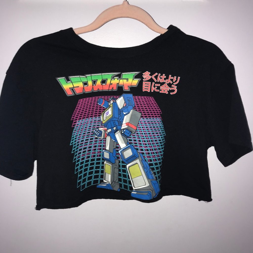 Black Cropped Transformer Top